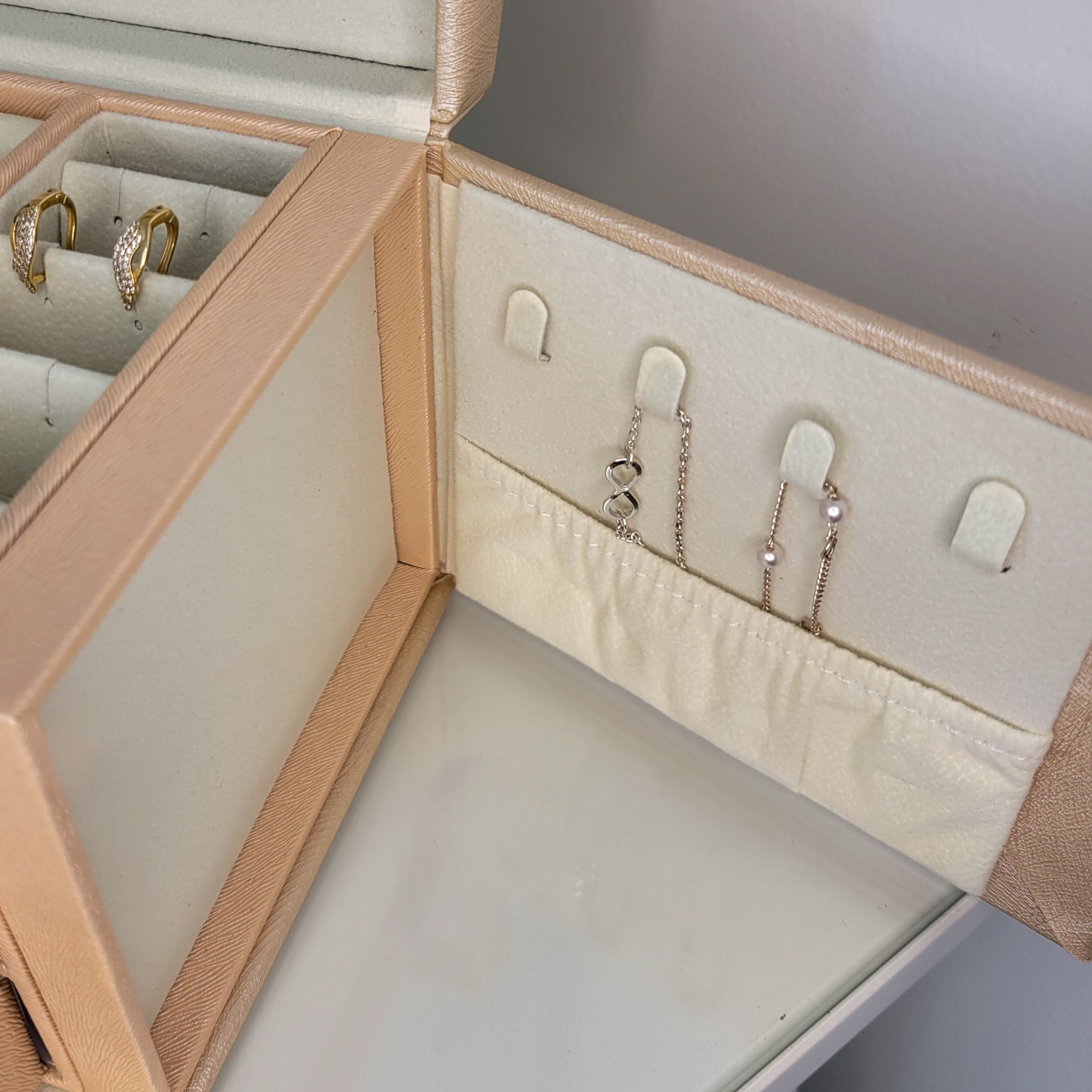 BS® - Boîte à Bijoux en Cuir Végan avec Miroir & Serrure