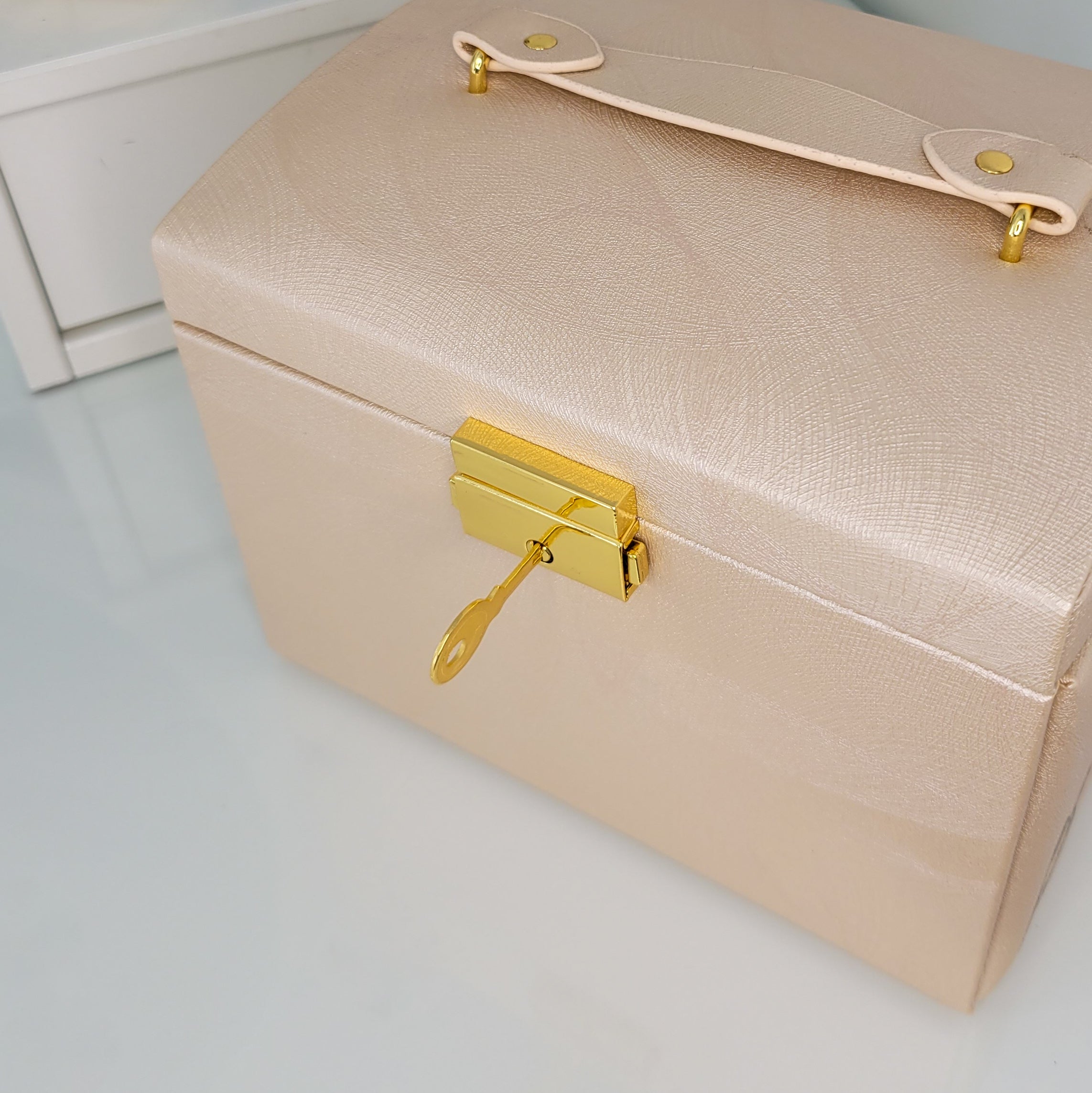 BS® - Boîte à Bijoux en Cuir Végan avec Miroir & Serrure