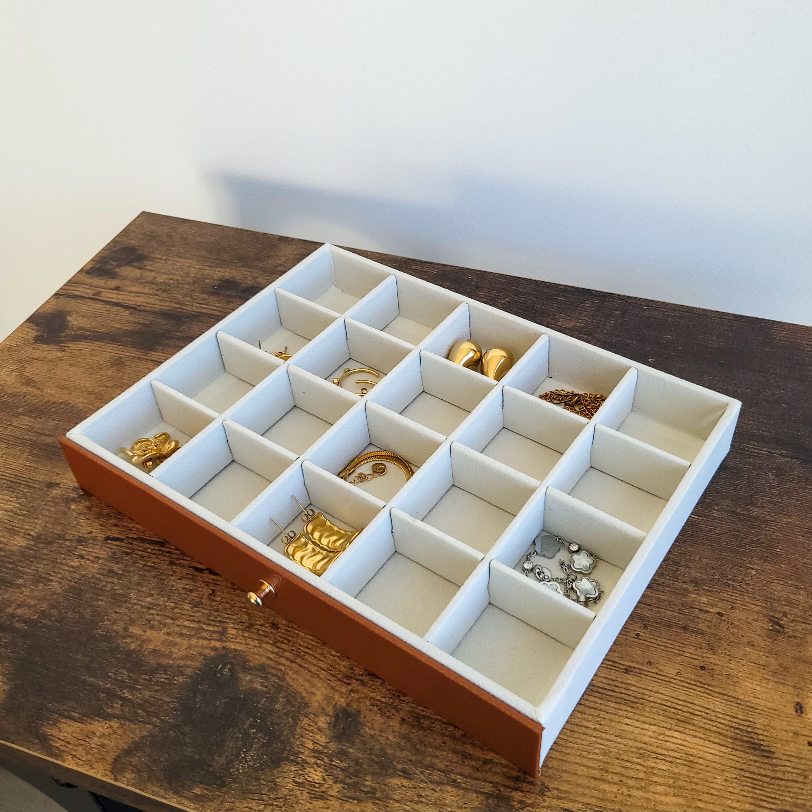 BS® Boîte à bijoux en Cuir Végan, 3 Niveaux de Rangement