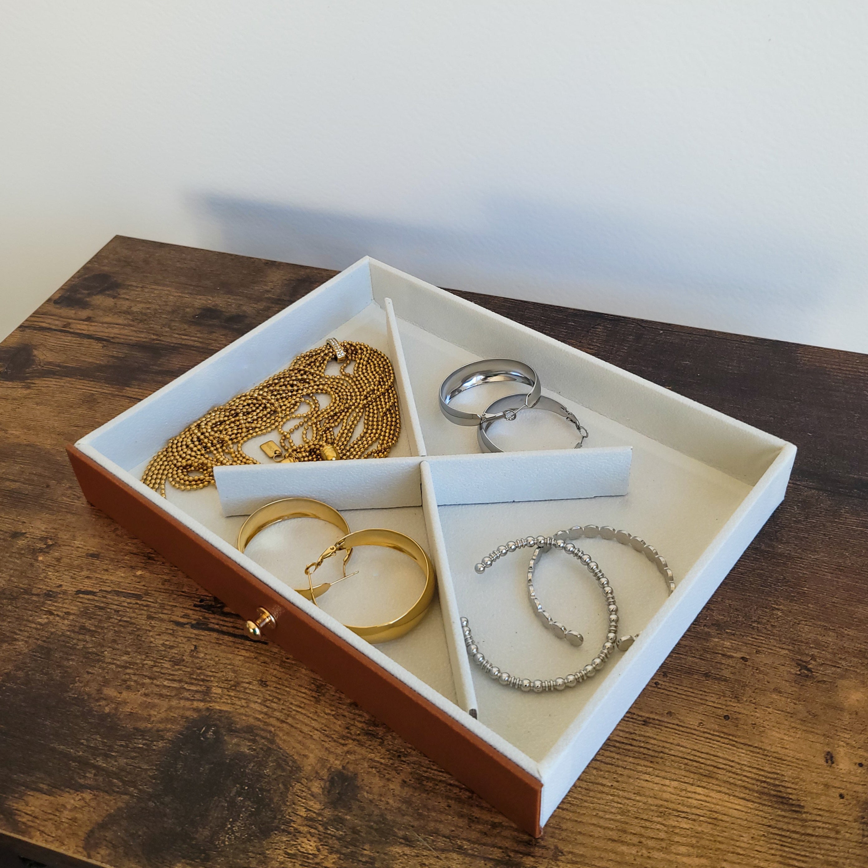 BS® Boîte à bijoux en Cuir Végan, 3 Niveaux de Rangement