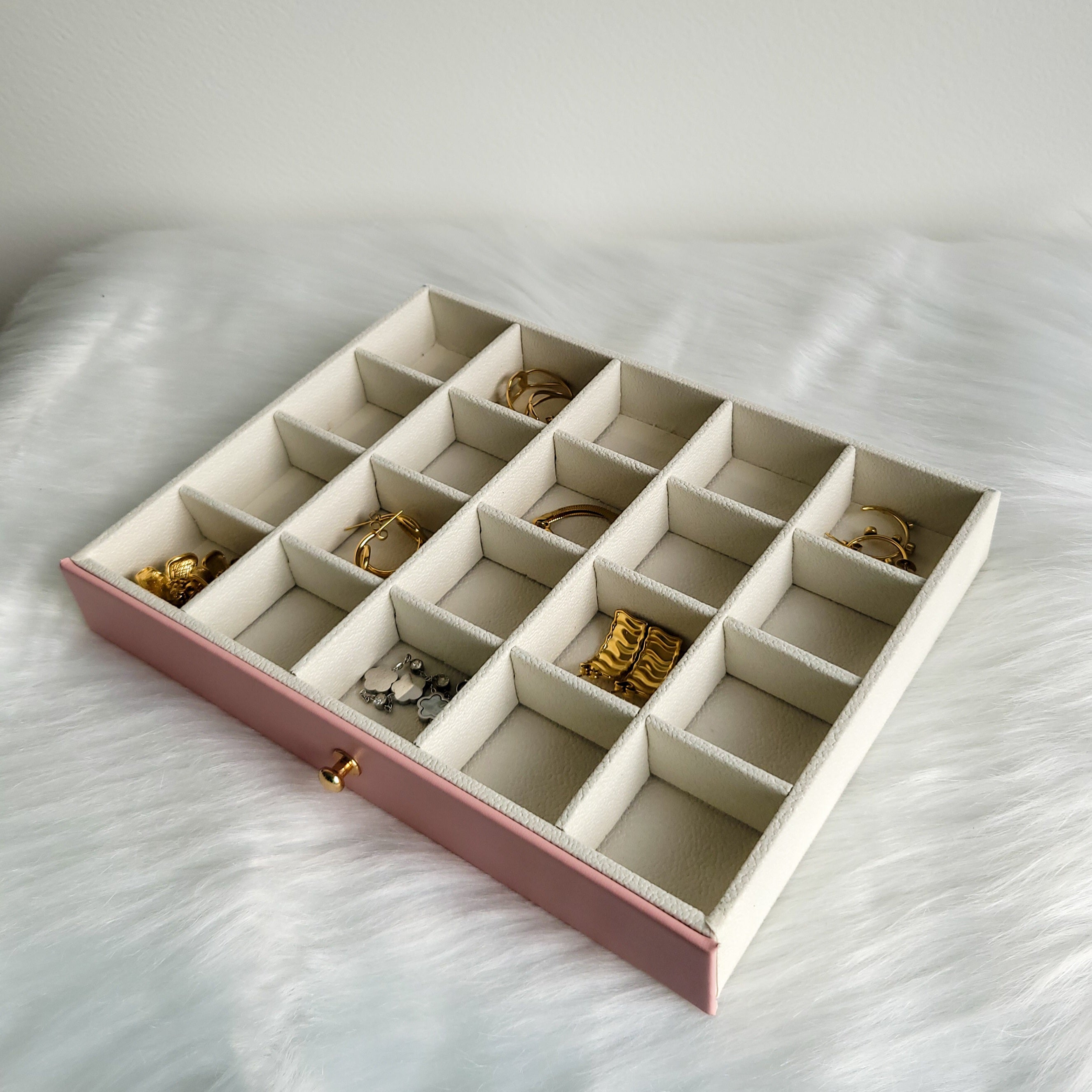 BS® Boîte à bijoux en Cuir Végan, 3 Niveaux de Rangement