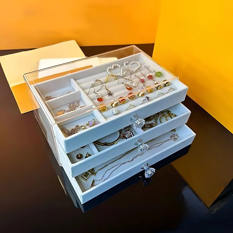 BS® - Boîte à Bijoux 3 Niveaux, Intérieur en Velours