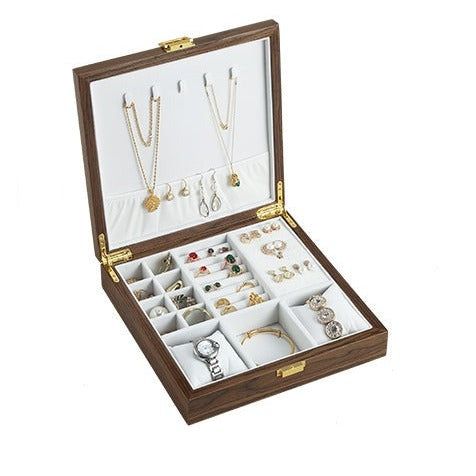 dimensions boîte à bijoux en bois, carré, luxe