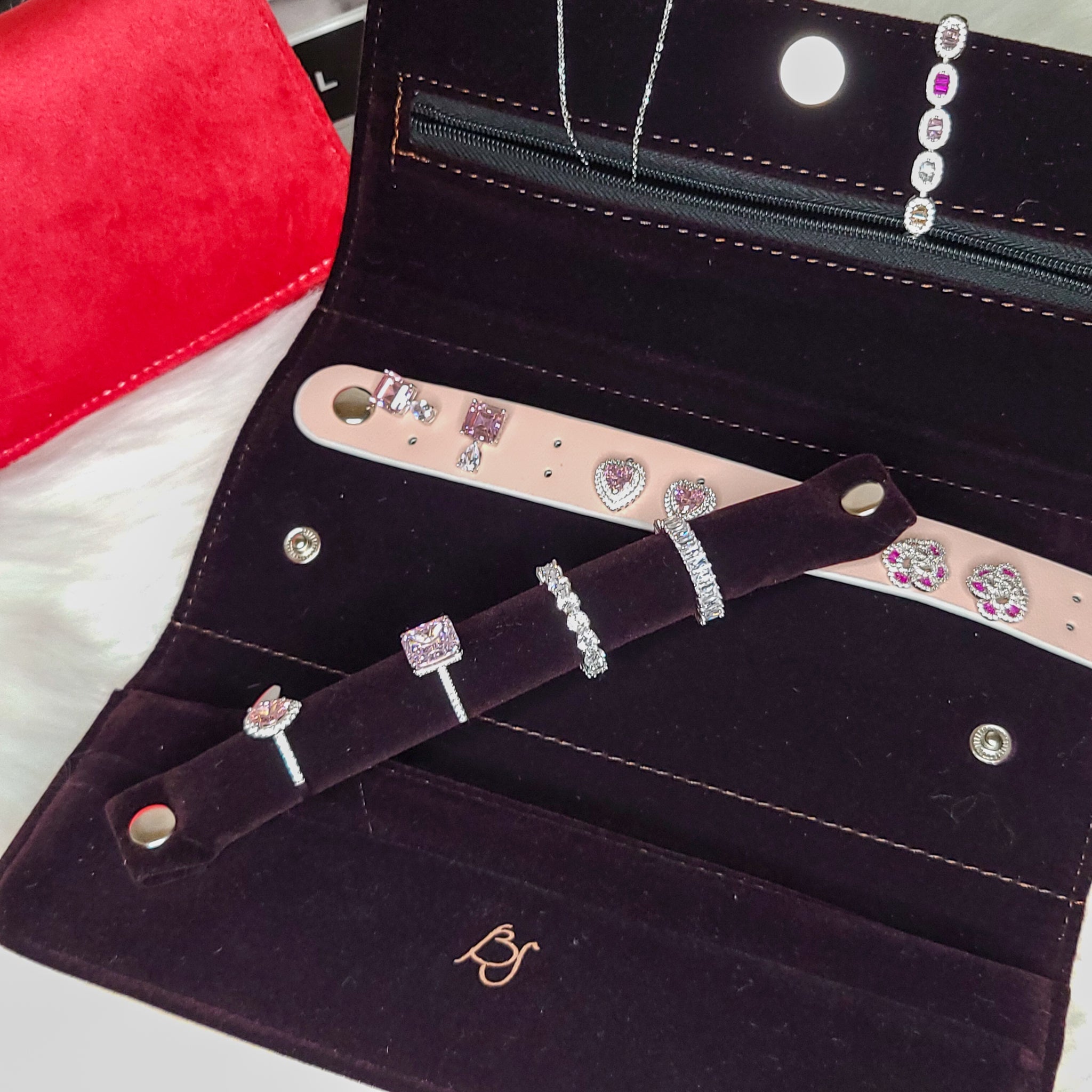 Rouleau De Rangement Bijoux Voyage | Pochette Pliable, Spacieuse, Pour Colliers, Bracelets, Boucles D'oreilles