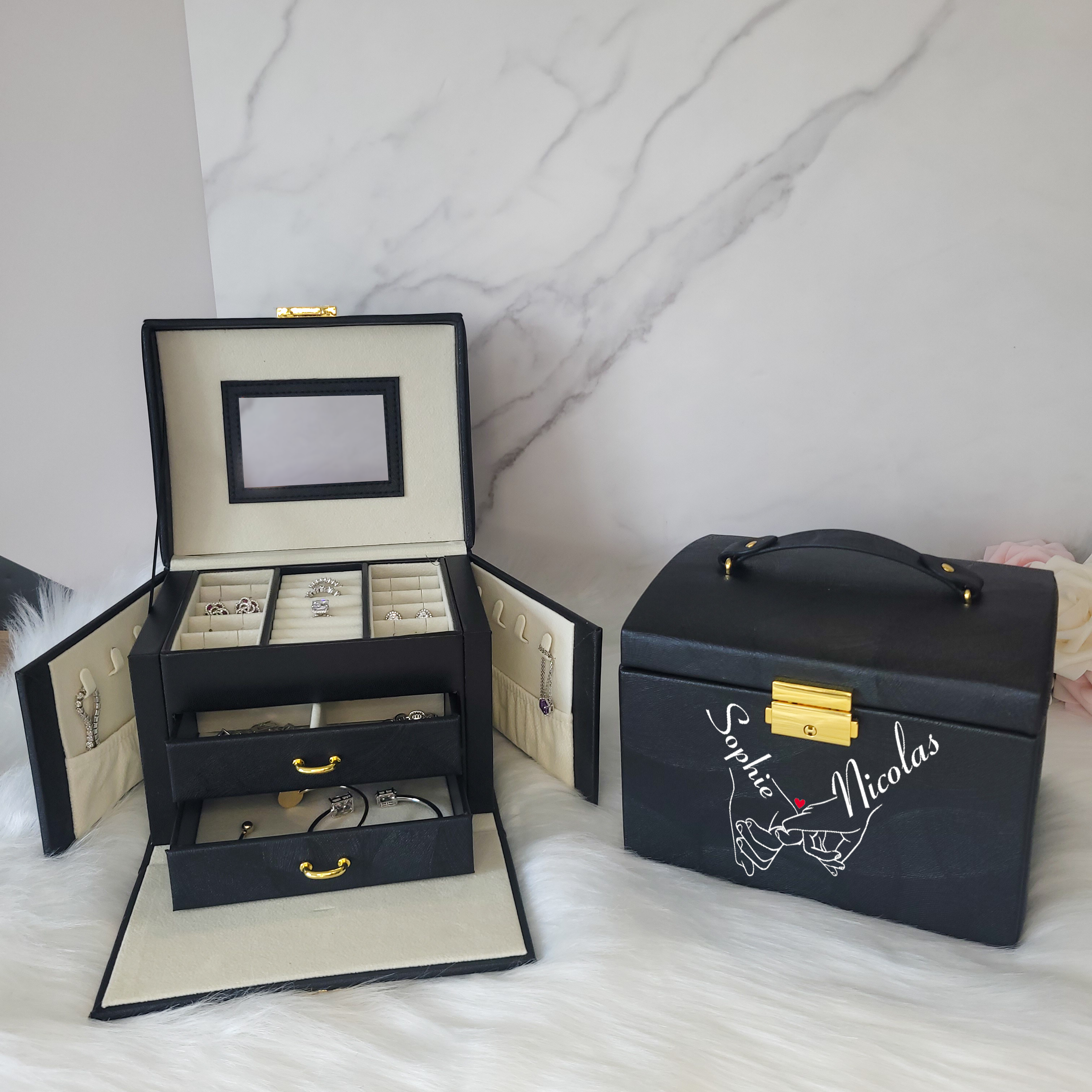 BS® - Boîte à Bijoux en Cuir Végan Modèle 